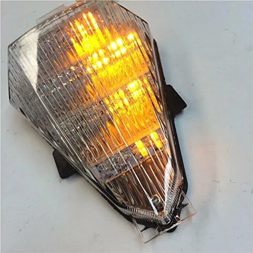 Vista 7 de HONGK- Luz trasera de señal de freno señal de giro lente transparente amarillo rojo luz LED compatible con 2008 2009 2010 2011 2012 2013 YAMAHA