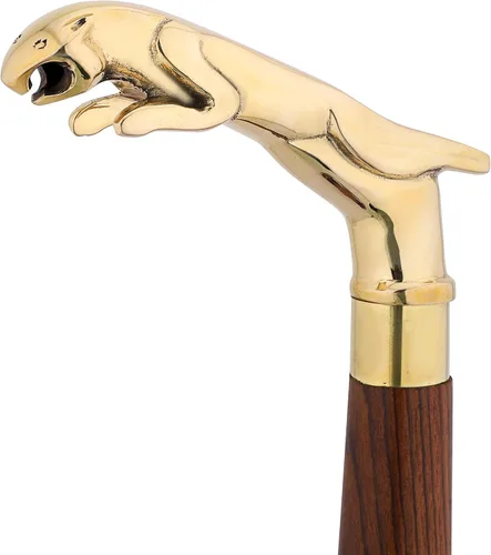 Vista 16 de Ajuny Wooden Walking Stick for Men Women Seniors Lightweight Detachable Handmade Cane with Decorative Brass Handle Unique Gift for Adults