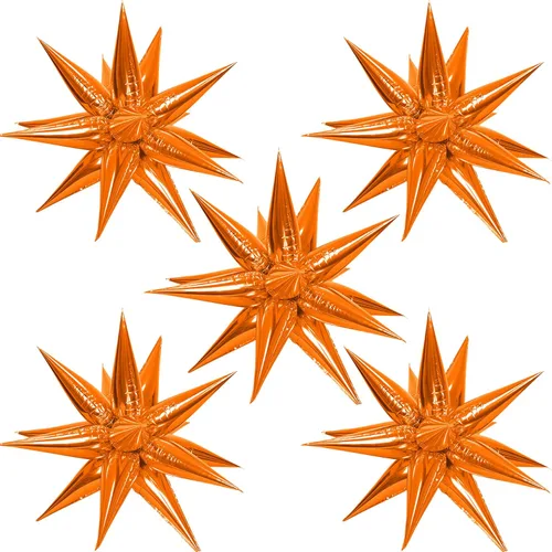 Vista 8 de ZAKVOOR 60 unidades de globos de estrella de 12 picos de papel de aluminio, globos de explosión para decoración de fiesta de Halloween, graduación