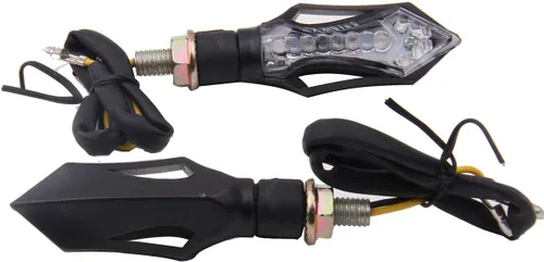 Vista 2 de Black Clear Lens Turn Signals LED Lights Blinkers Indicators Compatible for Kawasaki Ninja H2R