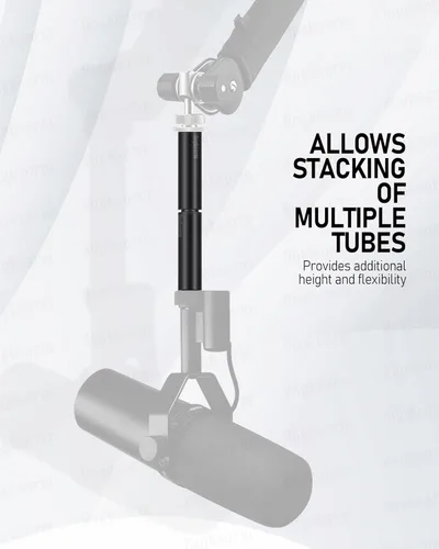 Vista 5 de Tubos/varillas de extensión de soporte de micrófono de 3 pulgadas, rosca universal de 5/8-27", se adapta a la mayoría de los brazos de micrófono