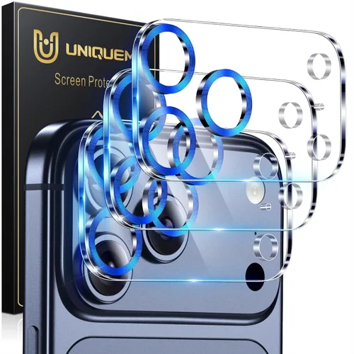 Vista 26 de UniqueMe para Paquete de 3 Protectores de Lente de Cámara para iPhone 15 Pro/iPhone 15 Pro Max, [Protección contra Caídas] [Compatible con Fundas]