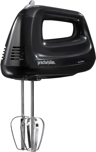 Proctor Silex Easy Mix - Batidora de mano eléctrica de 5 velocidades con soporte para cuenco | Compacto y ligero | 215 vatios de potencia máxima |