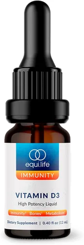Equilife Gotas líquidas de vitamina D3, líquido de vitamina D de alta potencia con grasas saludables para una fácil digestión, apoya la función