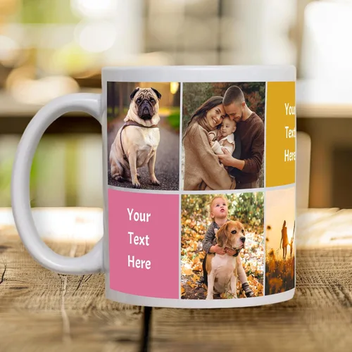 Custom Ceramic Photo Mug - Personalized Coffee Cup - Customize with Images, Text, Photos, Logos - Taza de café personalizadas - Color and Size