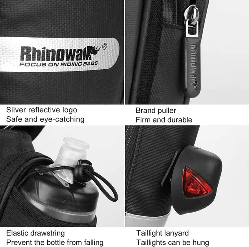 Vista 7 de Rhinowalk Soporte para botella de asiento de ciclismo con bolsillo para botella de agua para MTB, montaña, bicicleta de carretera