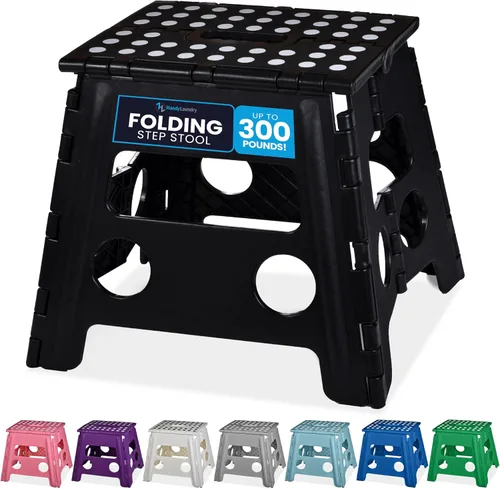 Vista 15 de Handy Laundry Taburete plegable de paso - Taburete plegable lo suficientemente resistente para apoyar a adultos y lo suficientemente seguro