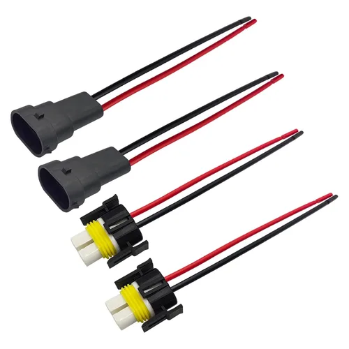 Vista 5 de Audak 2 piezas H4 9003 HB2 enchufes de arnés de cableado de cerámica de alta resistencia con conector hembra para faros comunes o antiniebla
