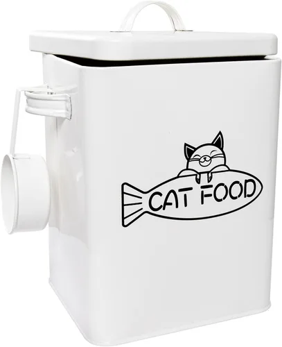 Vumdua Contenedor de almacenamiento de alimentos para perros y gatos, recipientes de alimentos para mascotas de granja con tapa y cuchara para