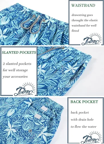 Vista 3 de APTRO Traje de baño para hombre de 9 pies, de secado rápido, elástico, para playa, traje de baño