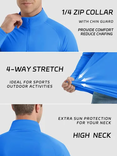Vista 5 de KEFITEVD Camiseta de manga larga con protección solar UPF 50+ con Azur