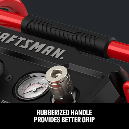 Vista 8 de CRAFTSMAN Compresor de aire, compresor de aire portátil de 2 galones, 1/3 HP máximo 125 PSI sin aceite, peso ligero con kit de accesorios de 10