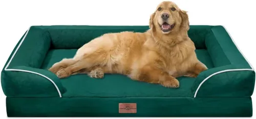 Vista 39 de Comfort Expression - Cama ortopédica para perros medianos de 30x20 pulgadas, cama impermeable de espuma de huevera para mascotas medianas