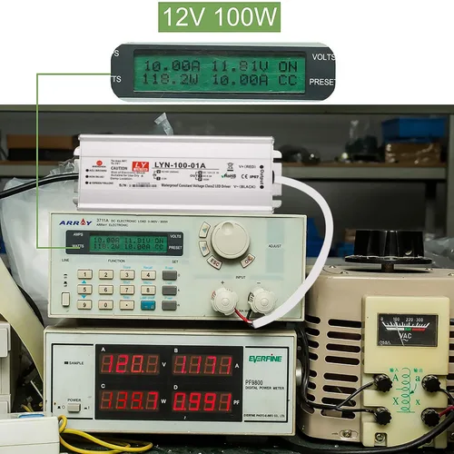 Vista 7 de Controlador LED de 100 vatios, 110 V CA a 12 V CC, salida de bajo voltaje, adaptador de transformador de bajo voltaje impermeable IP67 con enchufe