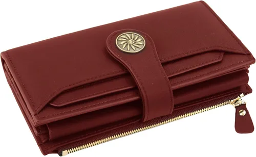 Vista 5 de Travelambo Cartera de mano de cuero genuino encerado de gran capacidad para mujer con bloqueo RFID