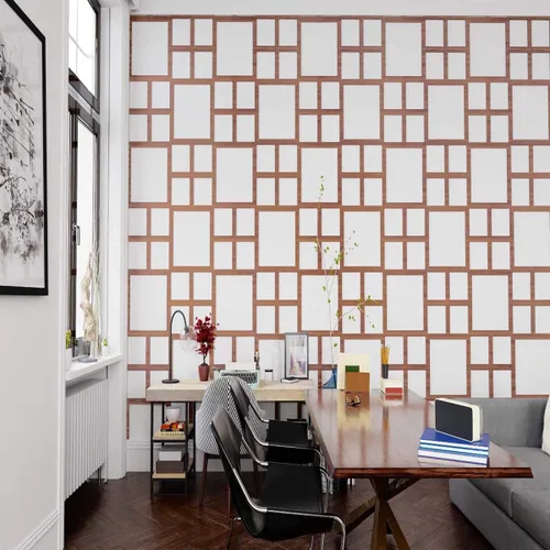 Vista 13 de 7 1/2"W X 11 3/8"H Pequeños Hastings Decorativos Paneles De Pared De Madera De Calado, Roble Rojo