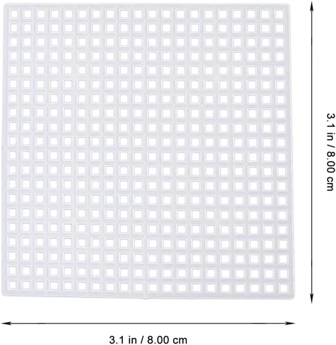 Vista 4 de EXCEART Paquete de 50 hojas de malla transparente para proyectos de manualidades de punto de aguja y punto de cruz, lona de plástico multiforma