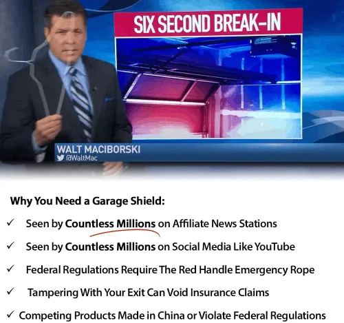 Vista 7 de Garage Shield GS100 Protector de seguridad para puertas de cocheras - Proteja su cochera y su casa de ladrones