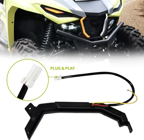 Vista 4 de SAUTVS Luces de Acento de Colmillo para Parrilla Delantera para Yamaha RMAX 1000, Luces LED de Rejilla con Lámparas de Señales de Giro para Yamaha