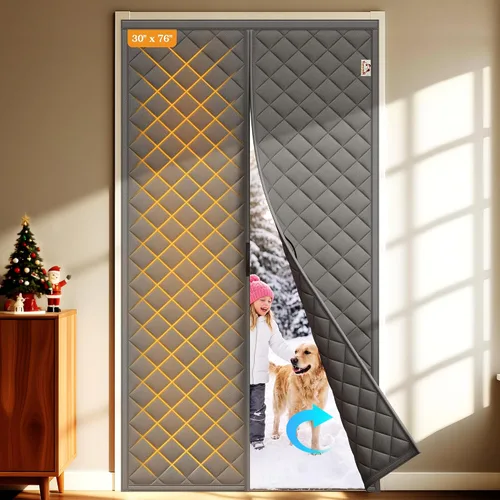 Vista 49 de Yotache - Cortina magnética aislada térmica para puerta, se adapta a puertas de 28 x 78 pulgadas, cortina de 30" x 80", material Oxford resistente a