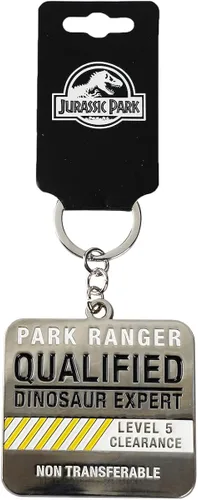 Vista 2 de Bioworld Jurassic Park - Llavero experto calificado, plateado