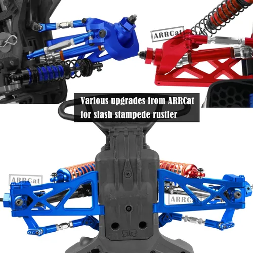 Vista 7 de 4 piezas de choques delanteros y traseros completos de aleación RC para 1/10 Senton Granite Big Rock Vorteks 3s Blx 4X4 Mega 550, para 1/10 Kraton