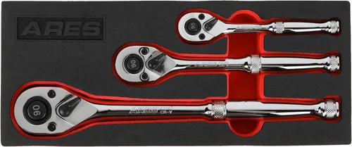 Vista 10 de ARES 42068-1/4-Pulgada de transmisión 120 dientes de trinquete – Arco de giro de 3 grados, mecanismo de trinquete reversible, mango ergonómico