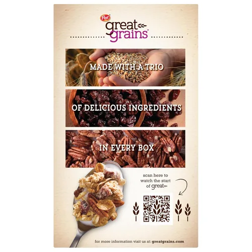 Vista 8 de Great Grains Cereal de desayuno con pasas, dátiles y nueces pecanas, cereal de pasas con dátiles dulces y racimos de granola, verificado por