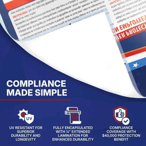 Vista 4 de Póster de la ley laboral estatal y federal de Nueva Jersey 2026 - Versión en inglés - Cumple con OSHA Workplace - Publicación de regulaciones