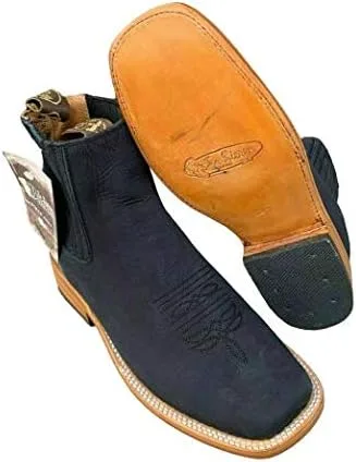 Dona Michi BOTIN BOTIN BOTIN DE PIEL RODEO RODEO EN TOBILLO SQUARE BOTIN Negro