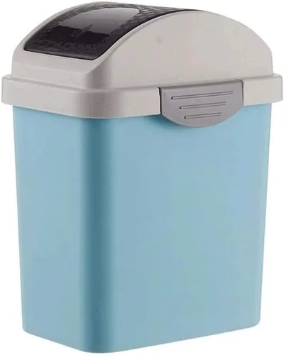 Garbage Cans Swing Cover Household Garbage Bin,4.7/2.1 Gallon Capacity,for Kitchen,Office,Courtyard,Can Slit(Size : S Blue) Basket