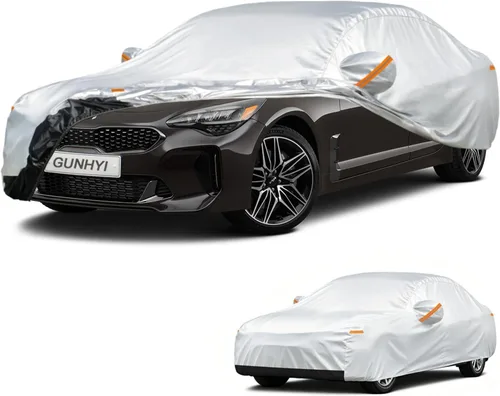 Vista 77 de GUNHYI - Funda de automóvil de 6 capas para Tesla Model 3 (2017-2025), impermeable para todo tipo de clima, protección UV contra la nieve, el sol 6