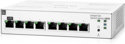 Vista 6 de Interruptor inteligente Aruba Instant On 1830 de 8 puertos Gb Sin ventilador Cable estadounidense (JL810A#ABA)