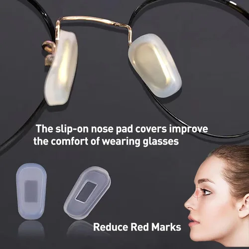 Vista 2 de Fundas de almohadilla de nariz para lentes, almohadilla de silicona antideslizante para lentes, fundas protectoras antideslizantes para puente