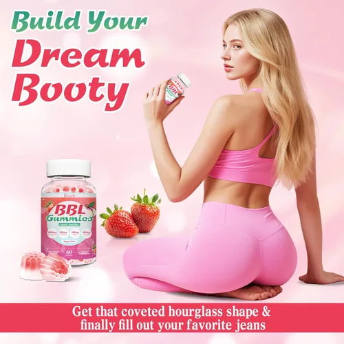 Vista 4 de BBL - Gomitas de botín para mujer, esculpir, levanta y reafirma los glúteos, monohidrato de creatina, vitaminas y mezcla de hierbas BBL, aumenta