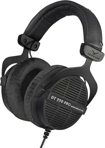 beyerdynamic DT 990 Pro - Auriculares de diadema para monitor de estudio, sistema abierto, con cable (80 Ohmios, negro edición limitada)
