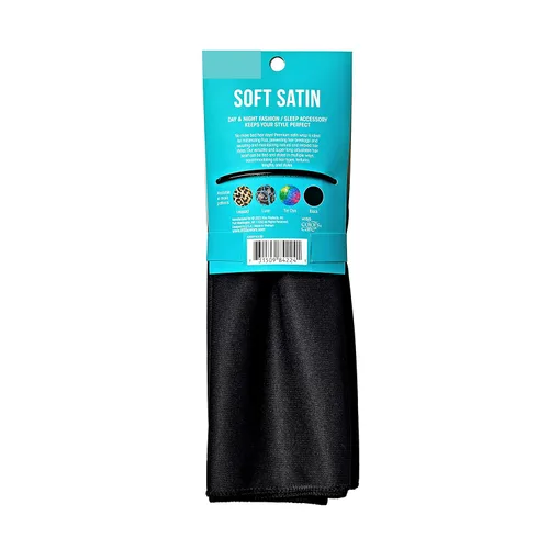Vista 2 de KISS COLORS & CARE Bufanda de Satén Suave y Envolvente - Negra, De Larga Duración, Multiusos, Bufanda Suave y Premium para Minimizar el Frizz