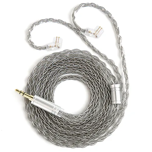 Vista 41 de KBEAR - Cable IEM ST12 de 2 pines, cable de repuesto para auriculares de monitor intrauditivo, 8 núcleos 4N OFC plateado cable de extensión de cable