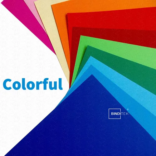 Vista 6 de Binditek Paquete de 100 cubiertas de presentación de papel con textura de grano de 0.51 pulgadas, 8-1/2 x 11 pulgadas, 90 libras, 250 GSM, sin