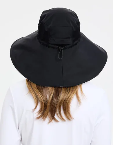 Vista 6 de Solbari Sombrero de ala ultra ancha UPF 50+ plegable con protección solar UV con ala de cobertura completa Negro / Beige