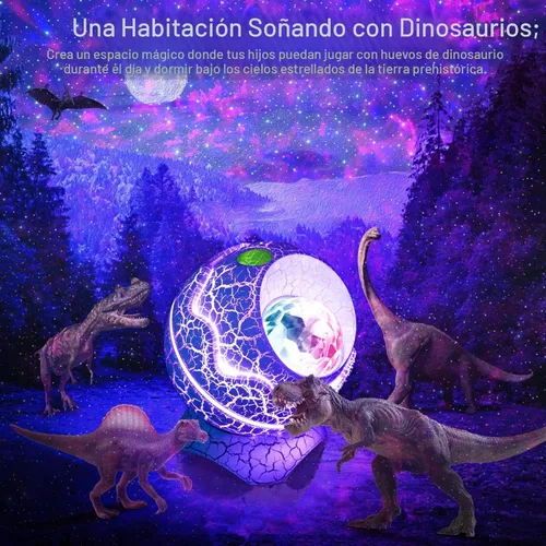 Vista 6 de Rossetta Proyector de estrellas, proyector de galaxia para dormitorio, luz nocturna LED Aurora con altavoz Bluetooth, ruido blanco, temporizador