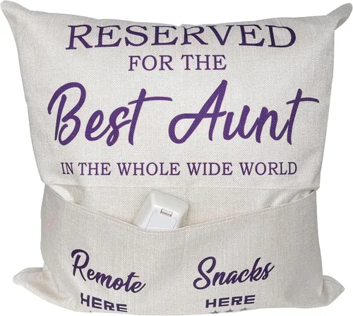 Regalos para tía de sobrina sobrino, fundas de almohada de dos bolsillos de 18 x 18 pulgadas, gran regalo para tía para cumpleaños, Navidad,