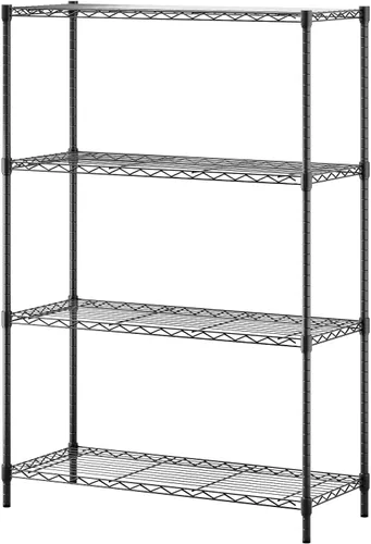 Vista 33 de BestOffice Estantes de almacenamiento de alambre de 6 niveles con ruedas 18x48x82 Cromo Estantes ajustables Estante de metal resistente