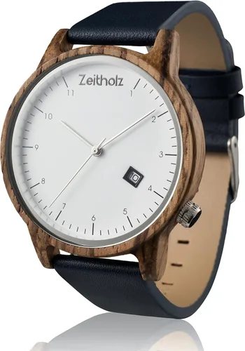 Zeitholz Unisex Wooden Watch - Breitenbrunn Model, Handmade from 100% Natural Wood with Quartz Movement - Lightweight Analog Wooden Watch for Men