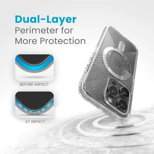 Vista 5 de Speck Funda para iPhone 15 Pro – ClickLock con bloqueo antideslizante, diseñada para MagSafe, agarre de protección contra caídas – Funda