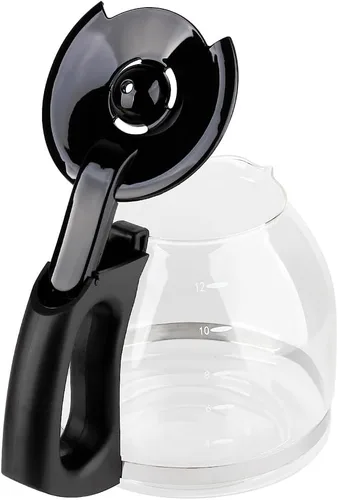 Vista 4 de Anbige Piezas de repuesto de jarra de vidrio de 12 tazas, compatible con la cafetera Mr. Coffee, repuesto # PLD12-RB, serie PLD12-RB (negro)
