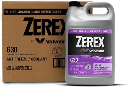 Zerex Anticongelante/refrigerante prediluido 50/50 sin fosfatos ni silicatos G30 1 GA, caja de 6