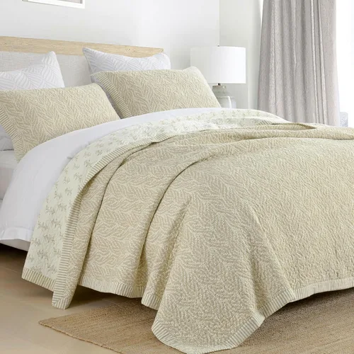 Vista 9 de Juego de Edredón Finlonte Tamaño Queen 100% Algodón, Edredón Suave y Ligero de Tamaño Queen, Edredón Botánico Vintage Acolchado, Edredón Floral