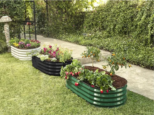 Vista 6 de Plant & Plot Camas de jardín elevadas galvanizadas al aire libre/ Jardinera elevada de 4 x 2 × 1 pie para jardinería, verduras, flores, caja