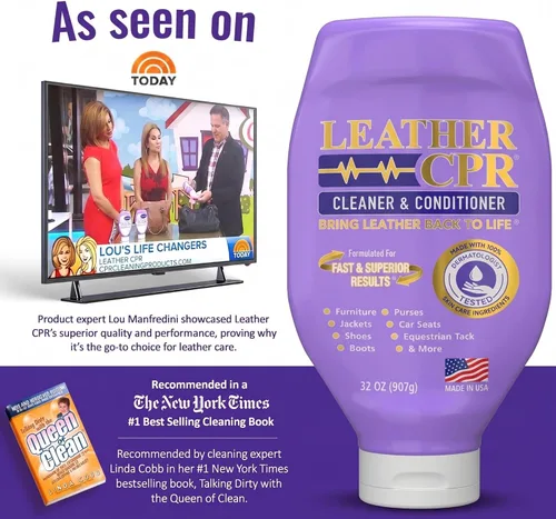 Vista 4 de Leather CPR Cleaner & Conditioner Kit with Applicator Sponge & Towels